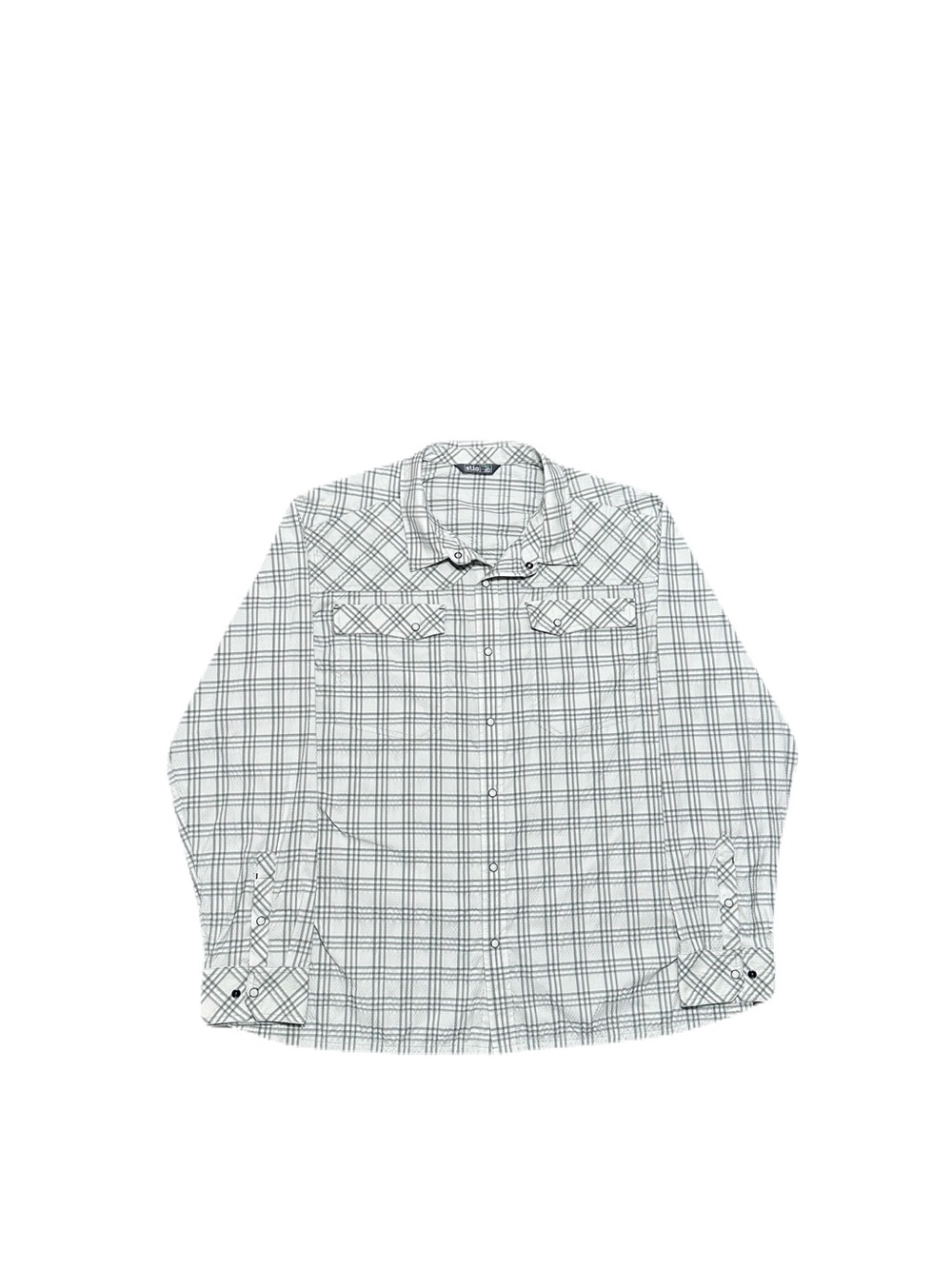 Stio Eddy Shirt Men's Size 3XL Plaid Pearl Snap Western Pocket Long Sleeve Green